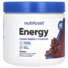 Nutricost, Energy, Clean Energy Powder, Grape, 10.7 oz (300 g)