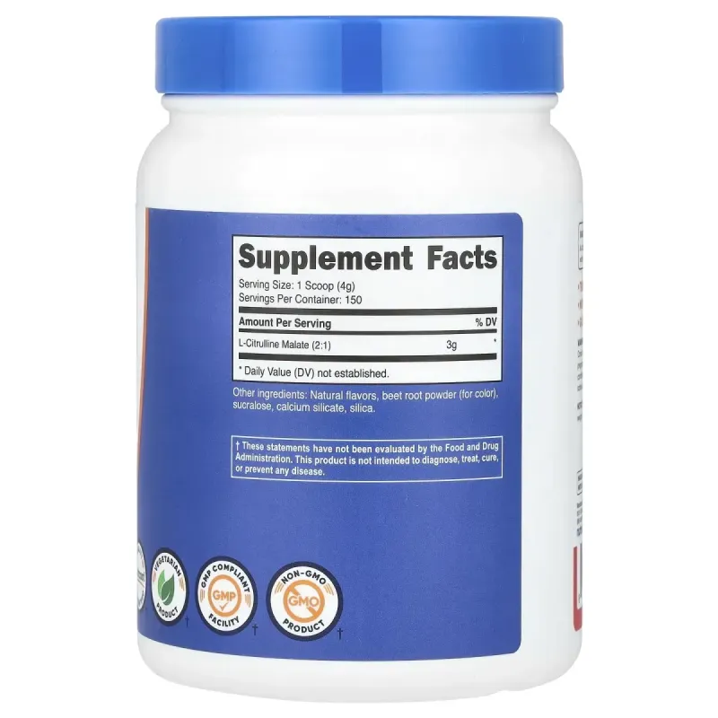 Nutricost, L-Citrulline Malate 2:1, Fruit Punch, 1.3 lb (600 g)