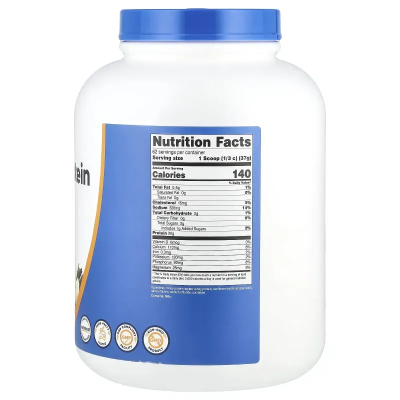 Nutricost, ізолят сироваткового протеїну, ваніль, 2268 г (5 фунтів)