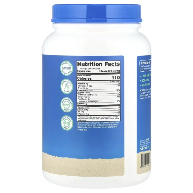 Nutricost, Organic Whey Protein, French Vanilla, 2 lb (907 g)