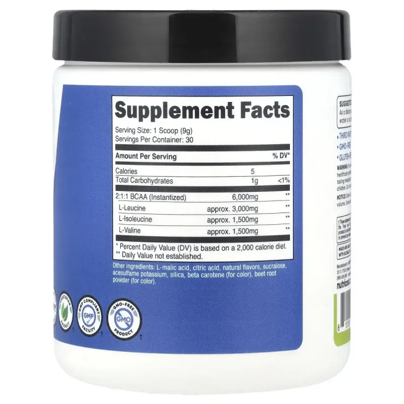 Nutricost, Performance, BCAA, Peach Pear, 9.6 oz (270 g)