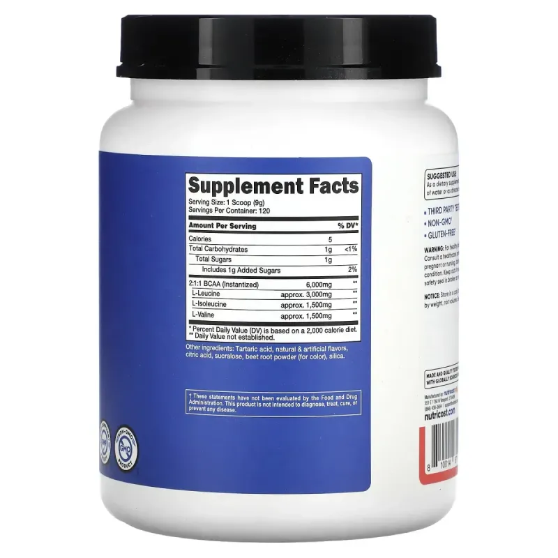 Nutricost, Performance, BCAA, кавун, 1116 г (2,5 фунта)