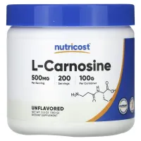 Nutricost, L-карнозин, без смакових добавок, 100 г (3,5 унції)