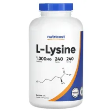 Nutricost, L-Lysine, 1,000 mg , 240 Tablets