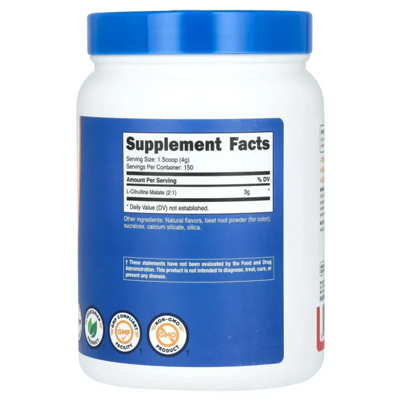 Nutricost, L-Citrulline Malate 2:1, Strawberry Kiwi, 21.4 oz (600 g)