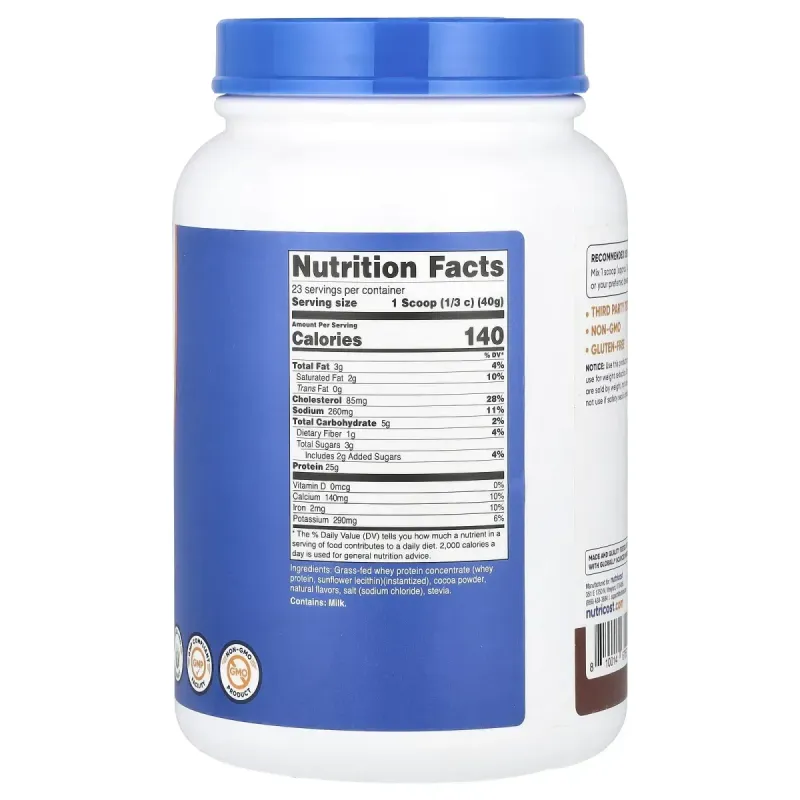 Nutricost, Grass-Fed Whey Protein, Milk Chocolate , 2 lb (907 g)
