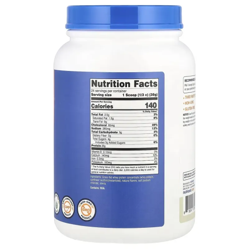 Nutricost, Grass-Fed Whey Protein, Vanilla , 2 lb (907 g)