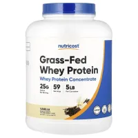 Nutricost, Grass-Fed Whey Protein, Vanilla, 5 lbs (2,268 g)Nutricost, сывороточный протеин из молока коров травяного откорма