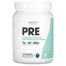 Nutricost, Women, Pre-Workout Complex with Vitamin B12 & Folate, Blue Raspberry, 1.5 lb (684 g)
