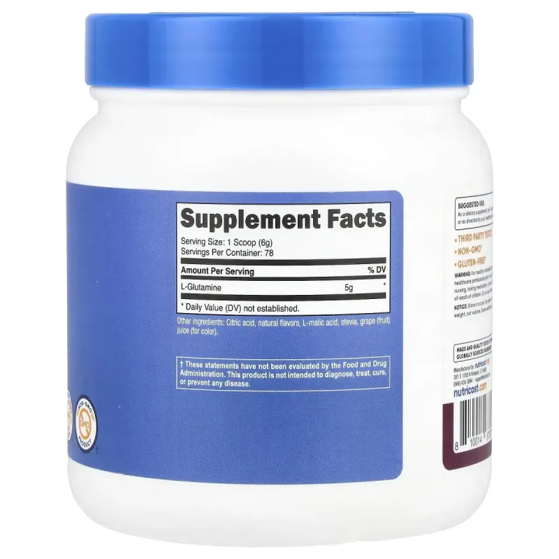 Nutricost, L-Glutamine, Blackberry Lemonade, 17.9 oz (500 g)