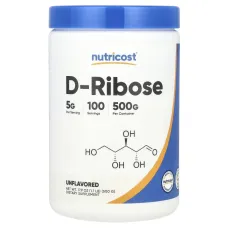 Nutricost, D-Ribose, Unflavored, 17.9 oz (500 g)