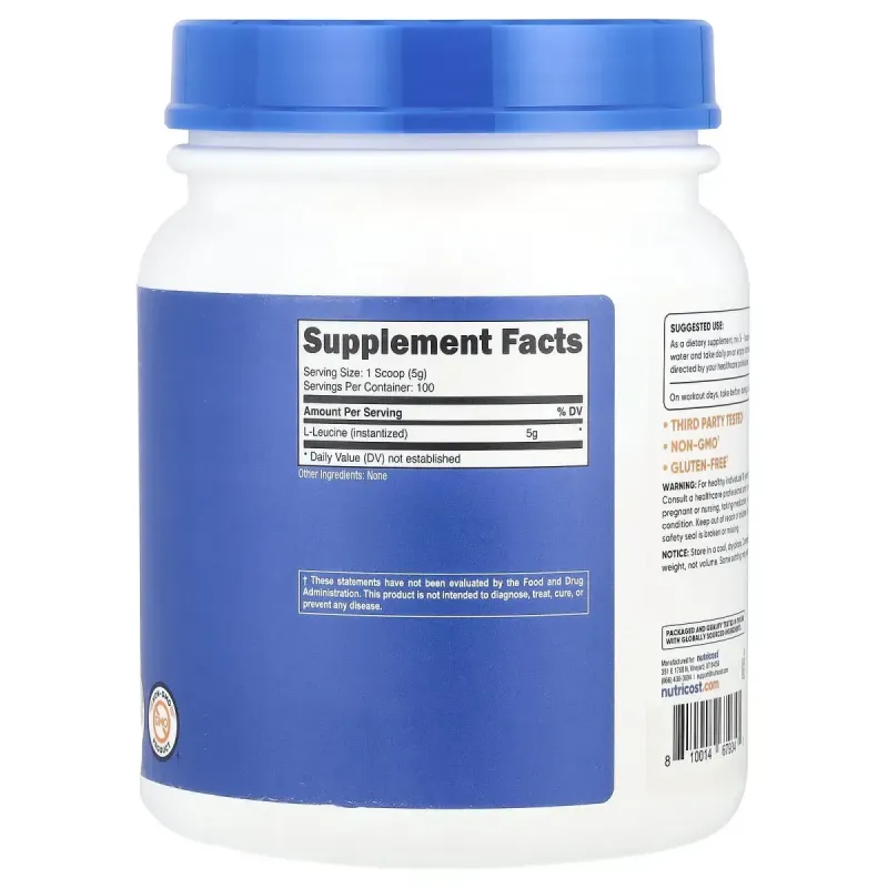 Nutricost, L-Leucine, Unflavored, 17.9 oz (500 g)