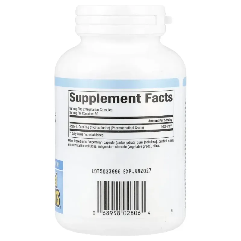 Natural Factors, ацетил L-карнитин, 500 мг, 120 вегетарианских капсул