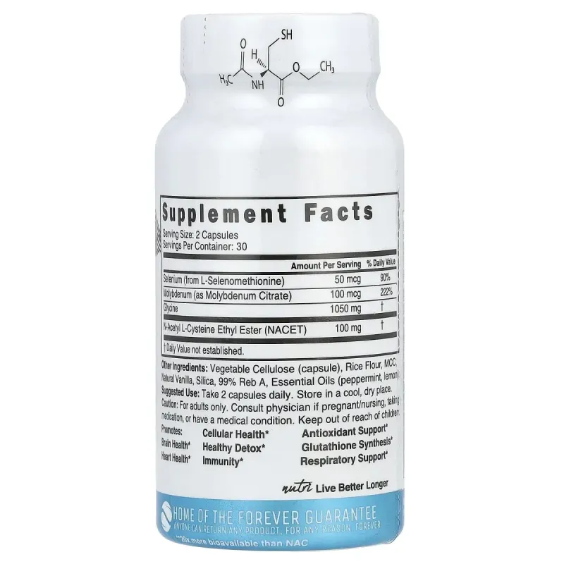 Nature's Fusions, Nutri, Glynac-ET, Glycine & NAC Ethyl Ester, 60 Vegan Capsules