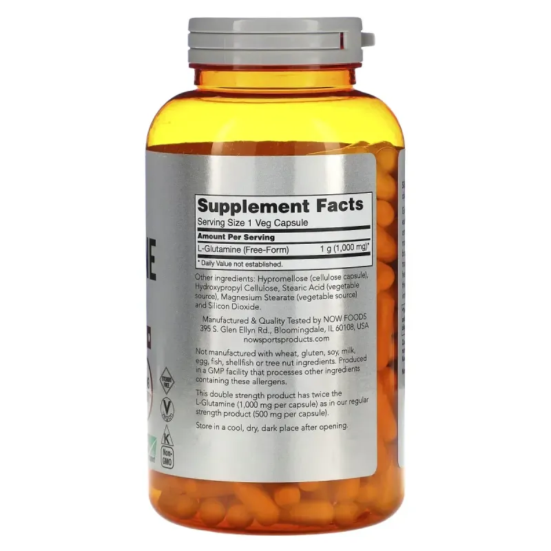 Глютамин Now Foods (L-Glutamine Sports) 1000 мг 240 капсул