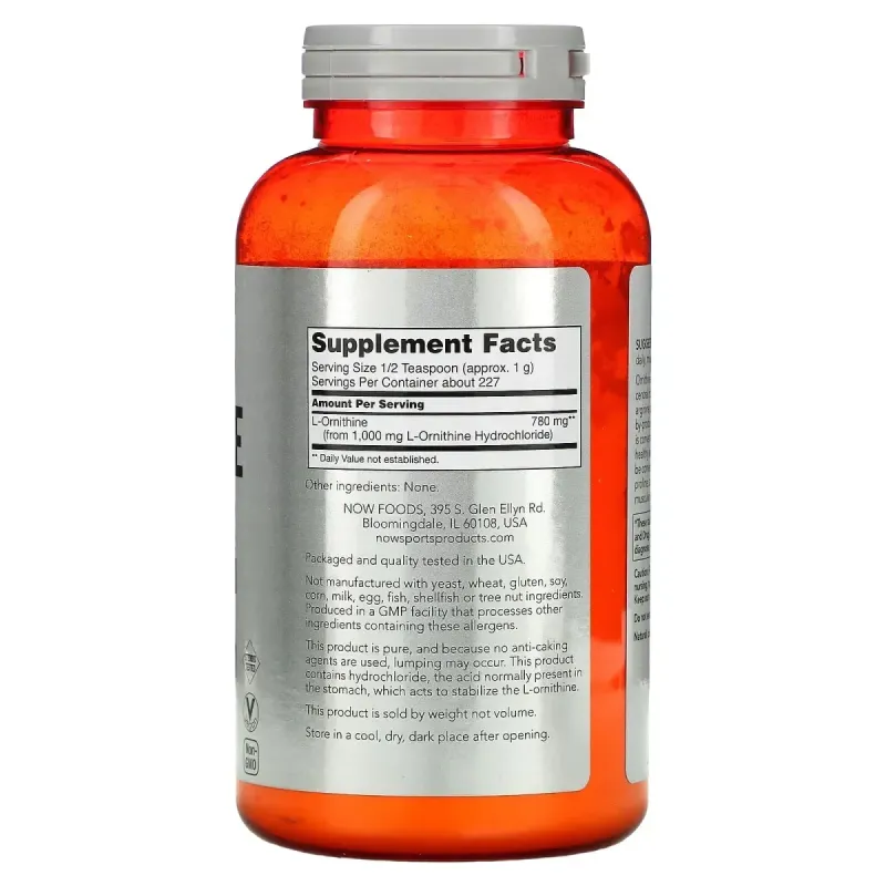 Орнитин Now Foods (L-Ornithine Powder) 227 г