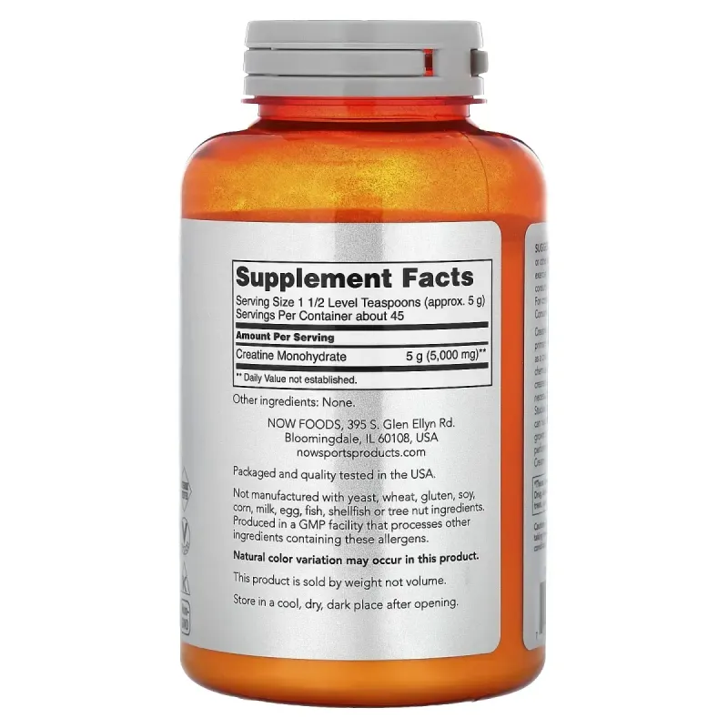 Моногідрат креатину Now Foods (Creatine Monohydrate Powder) 227 г