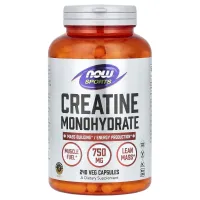 NOW Foods, Sports, моногідрат креатину, 4500 мг, 240 вегетаріанських капсул (750 мг на 1 капсулу)