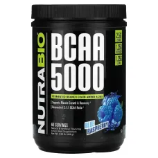 NutraBio, BCAA 5000, Blue Raspberry, 0.98 lb (444 g)
