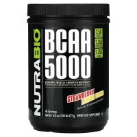 NutraBio, BCAA 5000, полуниця й лимон, 477 г (1,05 фунта)