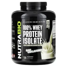 NutraBio, 100% Whey Protein Isolate, Raw Unflavored, 5 lb (2,268 g)