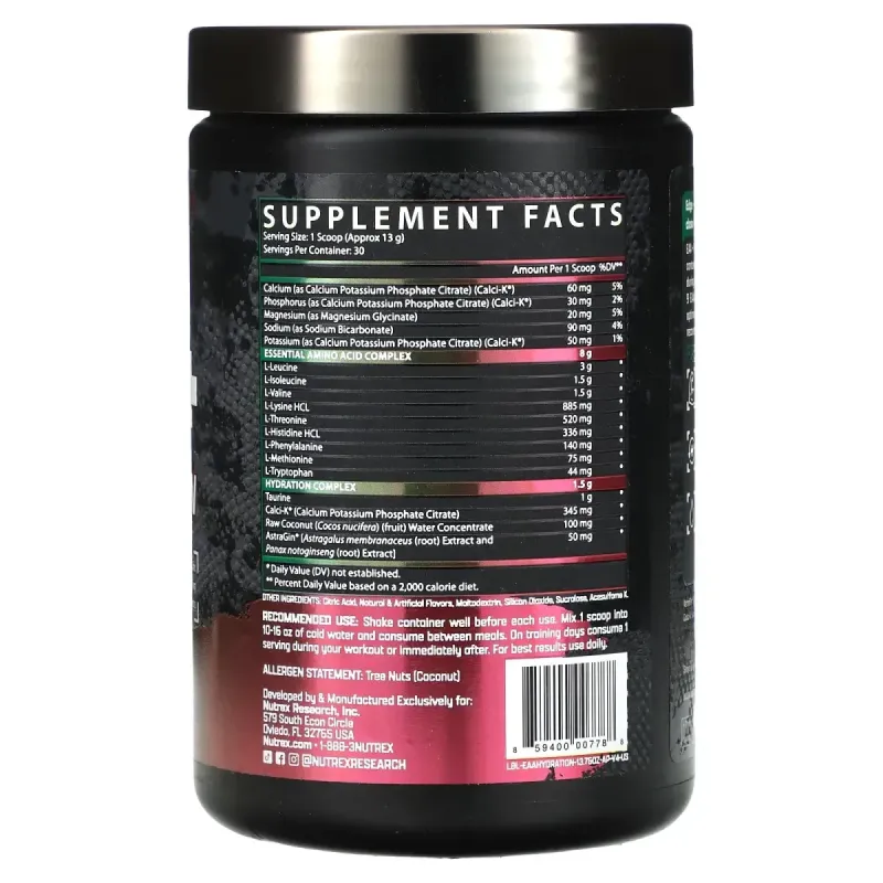 Nutrex Research, EAA + Hydration, яблочная груша, 13,8 унции (390 г)