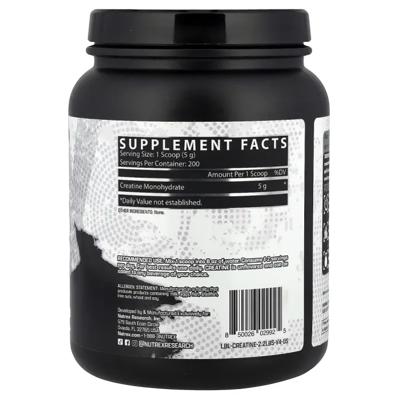 Nutrex Research, Creatine Monohydrate, Unflavored, 2.2 lbs (1,000 g)Nutrex Research, Креатин моногидрат