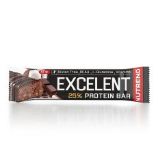 Протеїновий батончик без глютену зі смаком шоколад-кокос Nutrend (Excelent Protein Bar) 85 гКласичний дкет кокосу та шоколаду в корисному дієтичному батончику