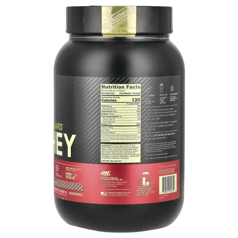 Сироватковий протеїн ізолят Optimum Nutrition (100% Whey Gold Standard) 909 г зі смаком шоколадного мусу