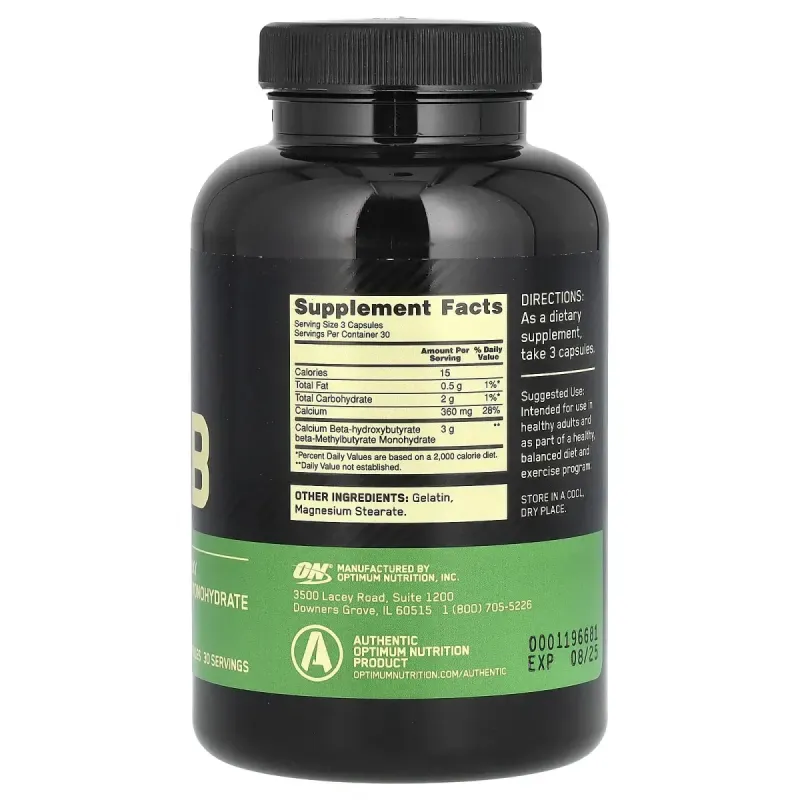 Гидроксиметилбутират (BCAA) (HMB1000 Caps), Optimum Nutrition, 90 капсул