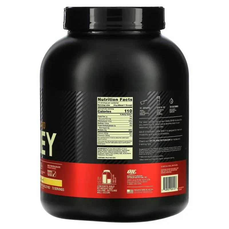 Сывороточный протеин изолят Optimum Nutrition (100% Whey Gold Standard) 2270 г со вкусом французкой ванили