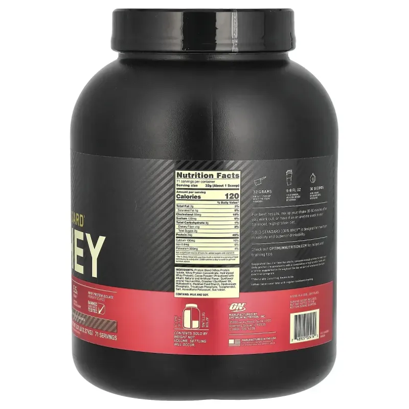 Сывороточный протеин изолят Optimum Nutrition (100% Whey Gold Standard) 2270 г со вкусом молочного шоколаду