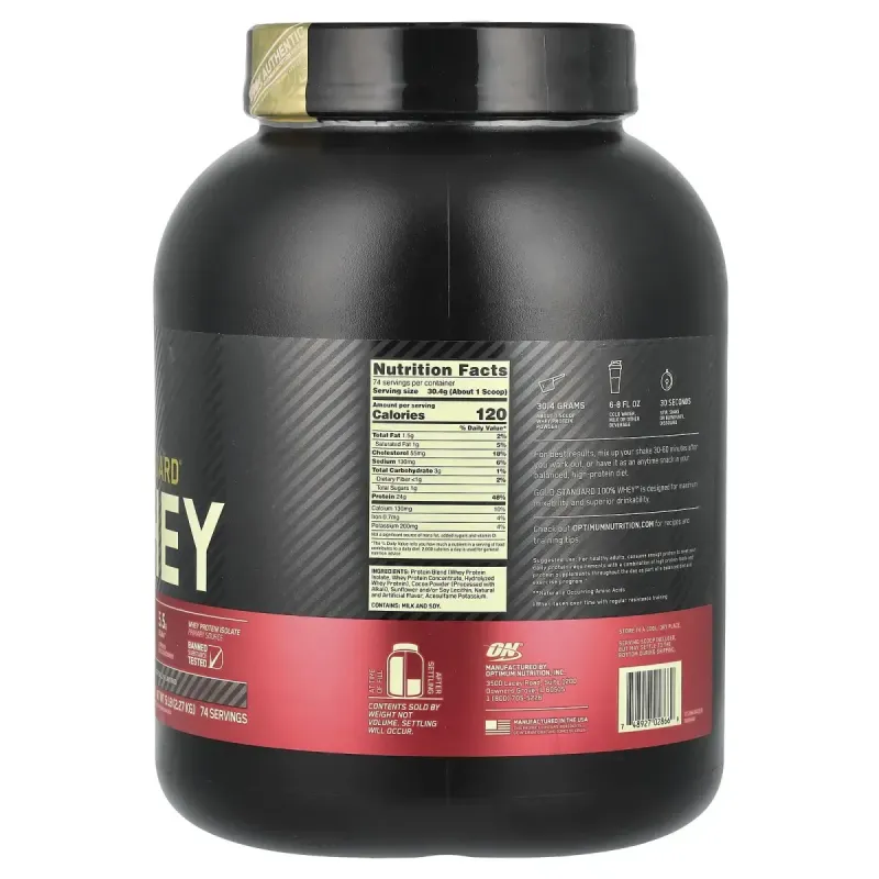 Сывороточный протеин изолят Optimum Nutrition (100% Whey Gold Standard) 2270 г со вкусом двойного шоколада