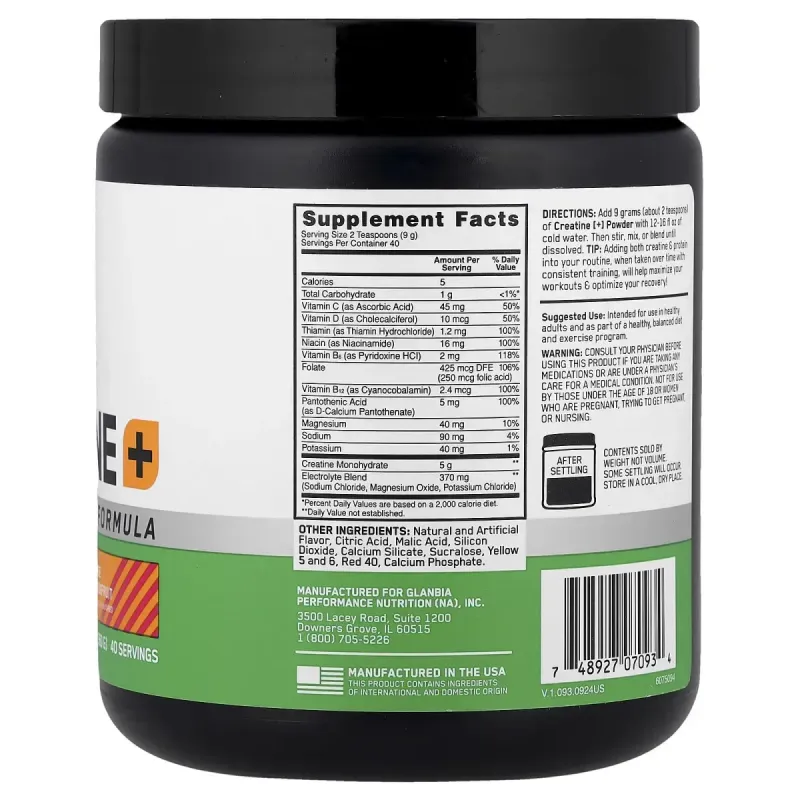 Optimum Nutrition, Creatine+, Orange Passionfruit, 12.69 oz (360 g)