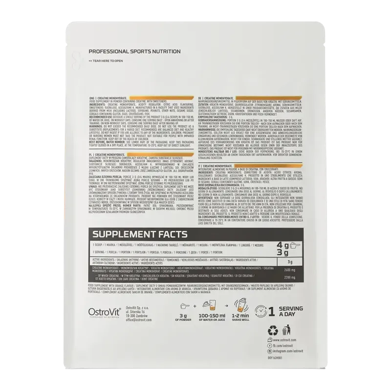 OstroVit-Креатин OstroVit (Creatine Monohydrate) 300 г Апельсин