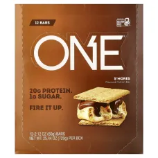 One Brands, протеїнові батончики, S'mores, 12 батончиків по 60 г (2,12 унції)