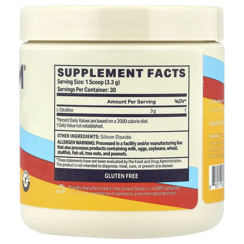 Podium Nutrition, L-цитруллин, без добавок, 99 г (3,5 унции)