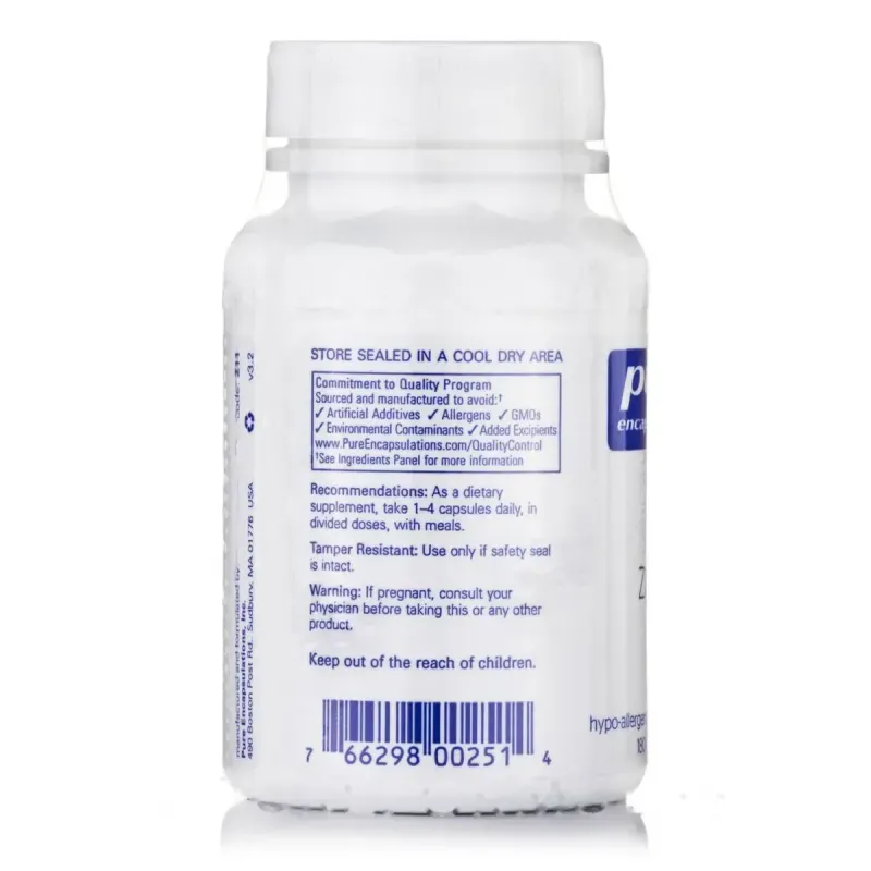 Цинк Pure Encapsulations (Zinc) 15 мг 180 капсул