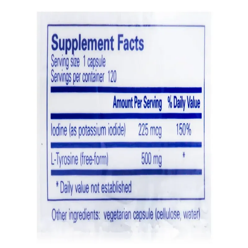 Йод та тирозин Pure Encapsulations (Iodine and Tyrosine) 120 капсулЙод та тирозин Pure Encapsulations (Iodine and Tyrosine) 120 капсул