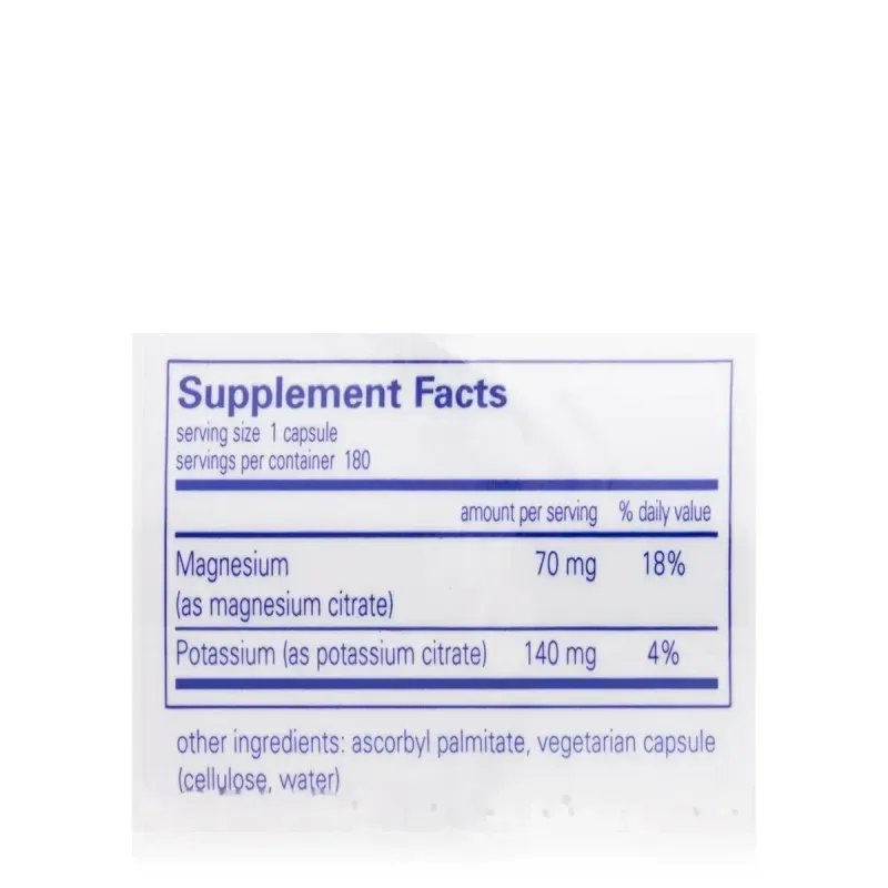 Калій Магній Цитрат Pure Encapsulations (Potassium Magnesium Citrate) 180 капсул