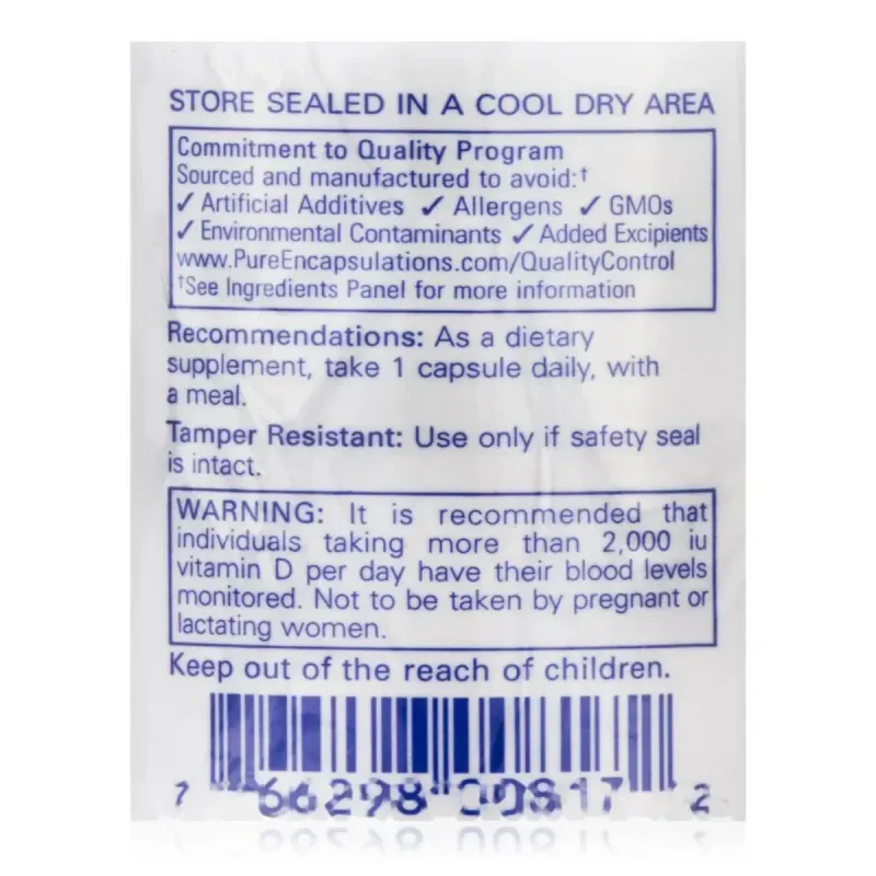 Вітамін Д3 Pure Encapsulations (Vitamin D3) 5000 МО 60 капсулВітамін D3 Pure Encapsulations (Vitamin D3) 5000 МО — 60 капсул