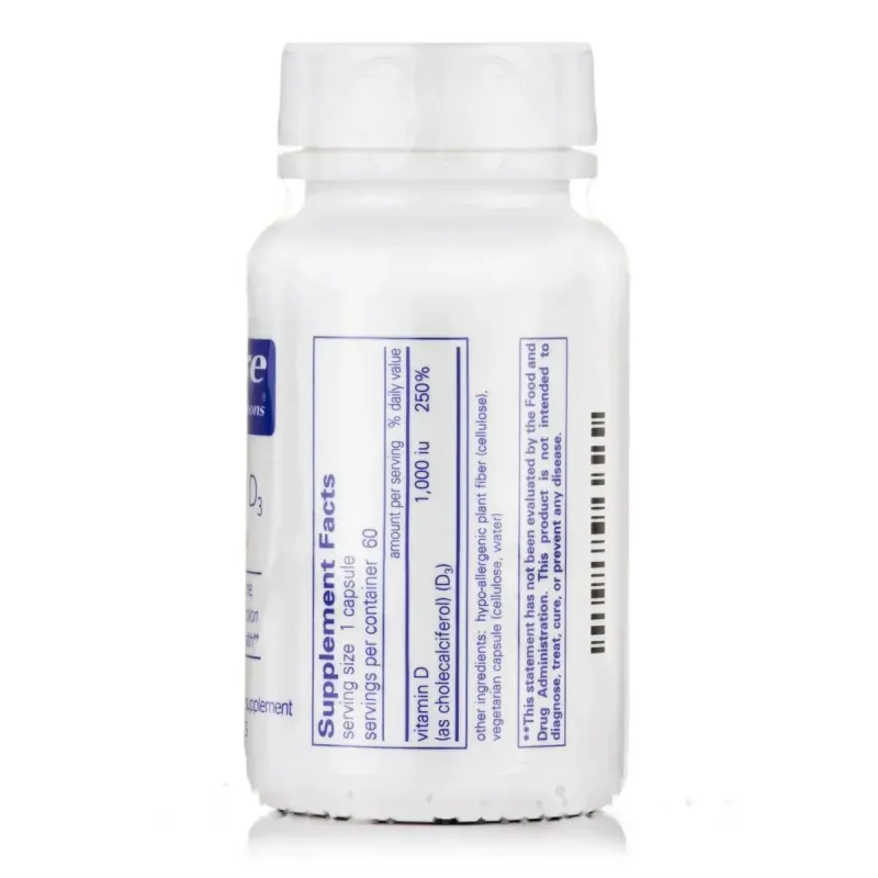 Вітамін Д3 Pure Encapsulations (Vitamin D3) 1000 МО 60 капсулВітамін D3 Pure Encapsulations (Vitamin D3) 1000 МО — 60 капсул