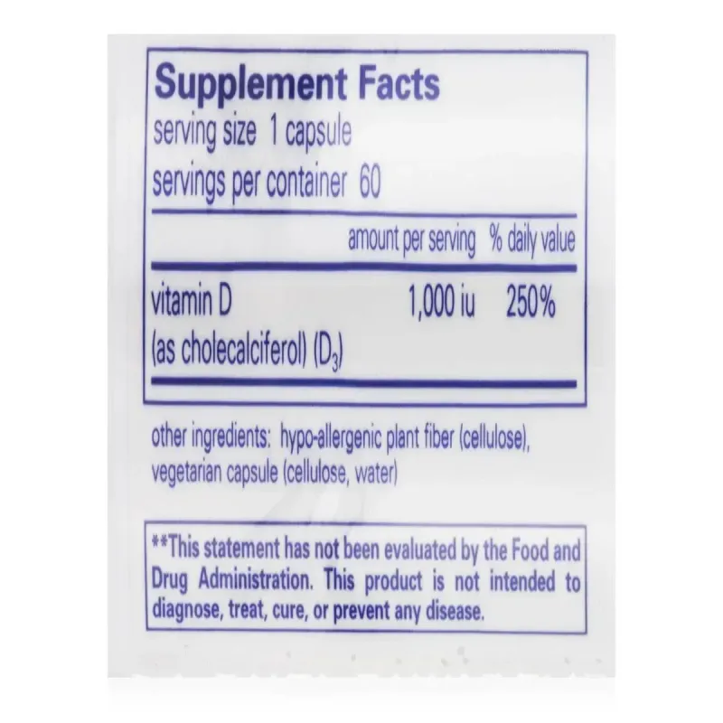 Вітамін Д3 Pure Encapsulations (Vitamin D3) 1000 МО 60 капсулВітамін D3 Pure Encapsulations (Vitamin D3) 1000 МО — 60 капсул