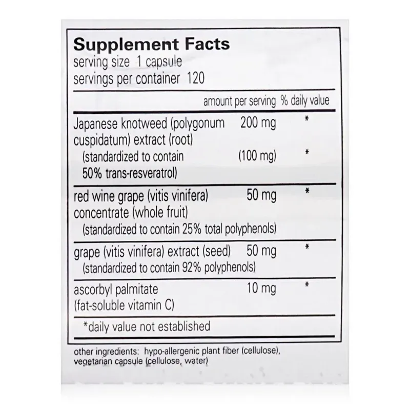 Ресвератрол Pure Encapsulations (Resveratrol Extra) 120 капсулРесвератрол Pure Encapsulations (Resveratrol Extra) 120 капсул