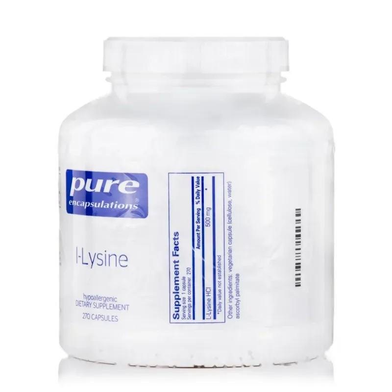 Лізин Pure Encapsulations (L-Lysine) 500 мг 270 капсулЛізин Pure Encapsulations (L-Lysine) 500 мг 270 капсул