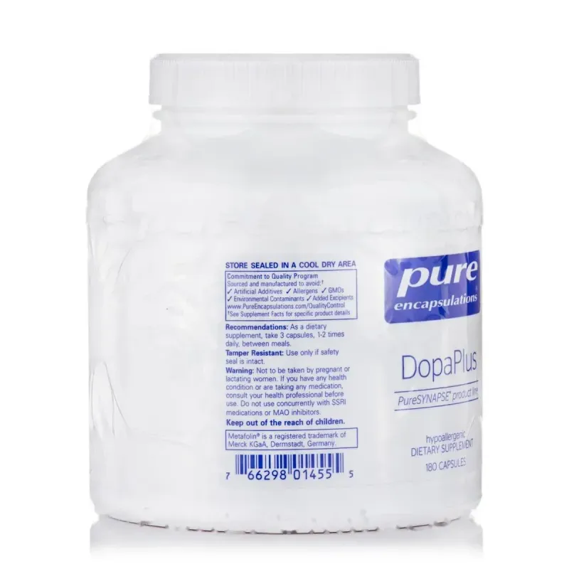 Вітаміни для настрою Допамін Pure Encapsulations (DopaPlus) 180 капсулВітаміни для настрою Допамін Pure Encapsulations (DopaPlus) 180 капсул