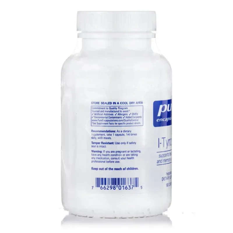 Тирозин Pure Encapsulations (L-Tyrosine) 90 капсул