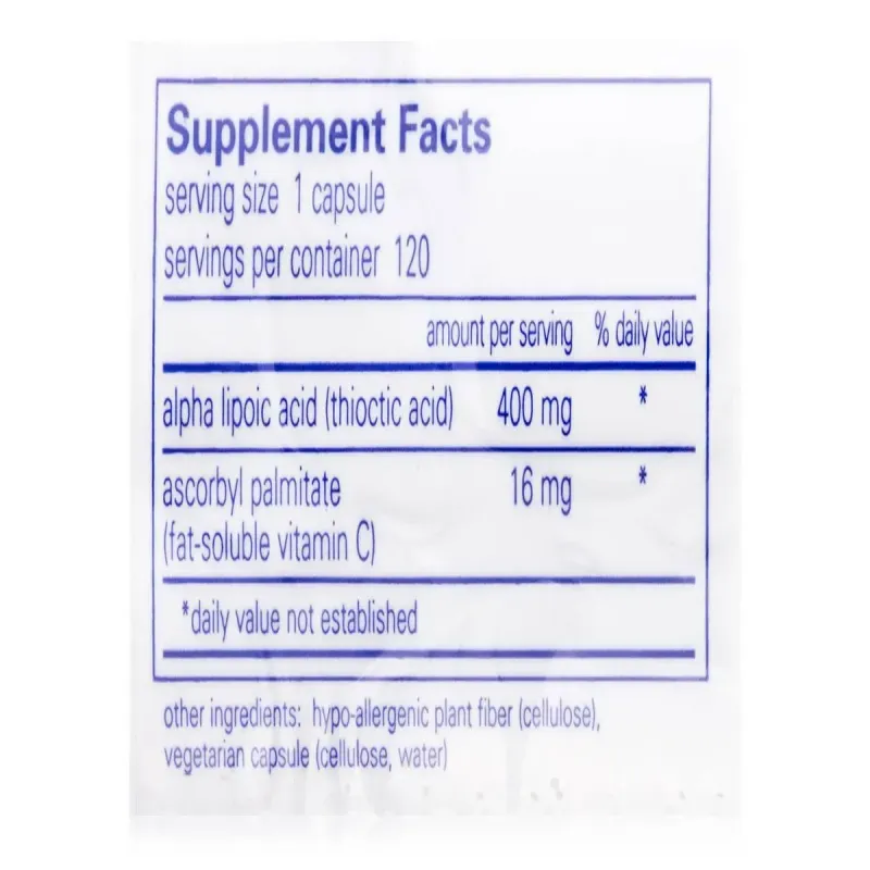 Альфа-ліпоєва кислота Pure Encapsulations (Alpha Lipoic Acid) 400 мг 120 капсулАльфа-ліпоєва кислота Pure Encapsulations (Alpha Lipoic Acid) 400 мг — 120 капсул