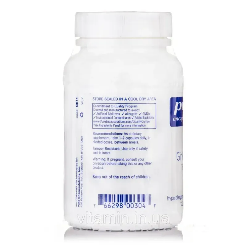Гінкго білоба Pure Encapsulations (Ginkgo 50) 160 мг 120 капсулГінкго білоба Pure Encapsulations (Ginkgo 50) 160 мг 120 капсул