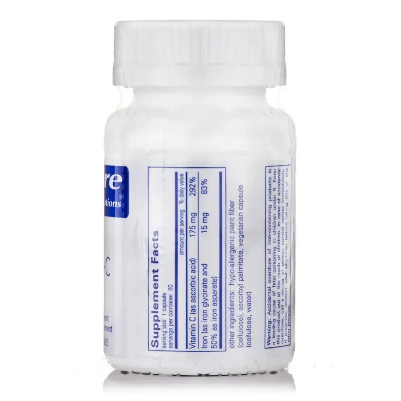 Залізо Pure Encapsulations (Iron-C) 60 капсулЗалізо Pure Encapsulations (Iron-C) 60 капсул